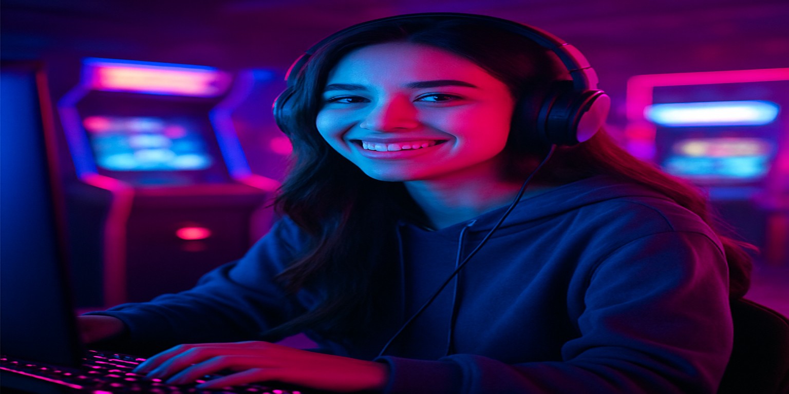 tk99-এ গেম খেলে আনন্দ উপভোগ করছেন একজন নারী